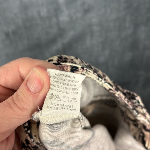 Altar'd State Snakeskin print Tan Brown Pencil Denim Mini Skirt Sz L - Picture 6 of 7